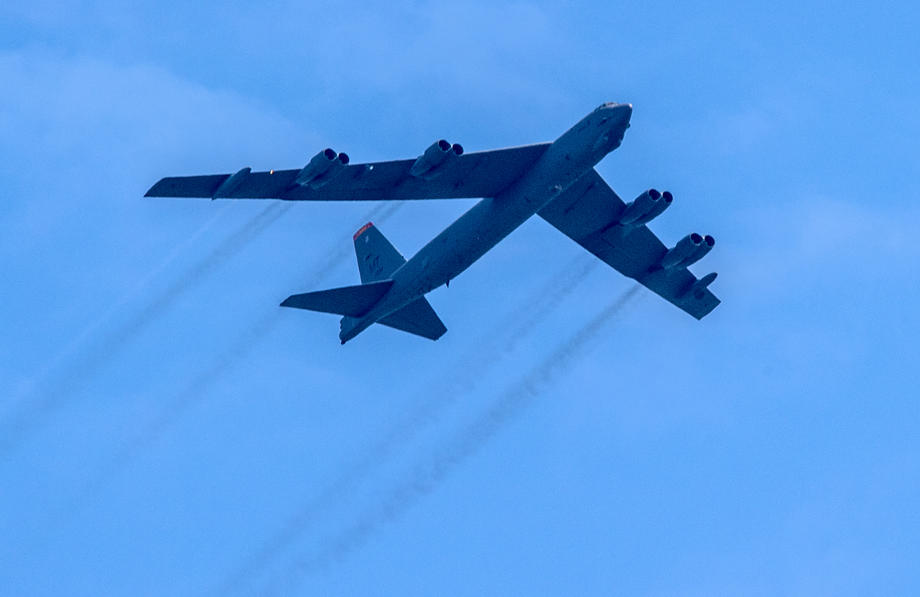 Two US B-52 bombers fly over Skopje to show US committment