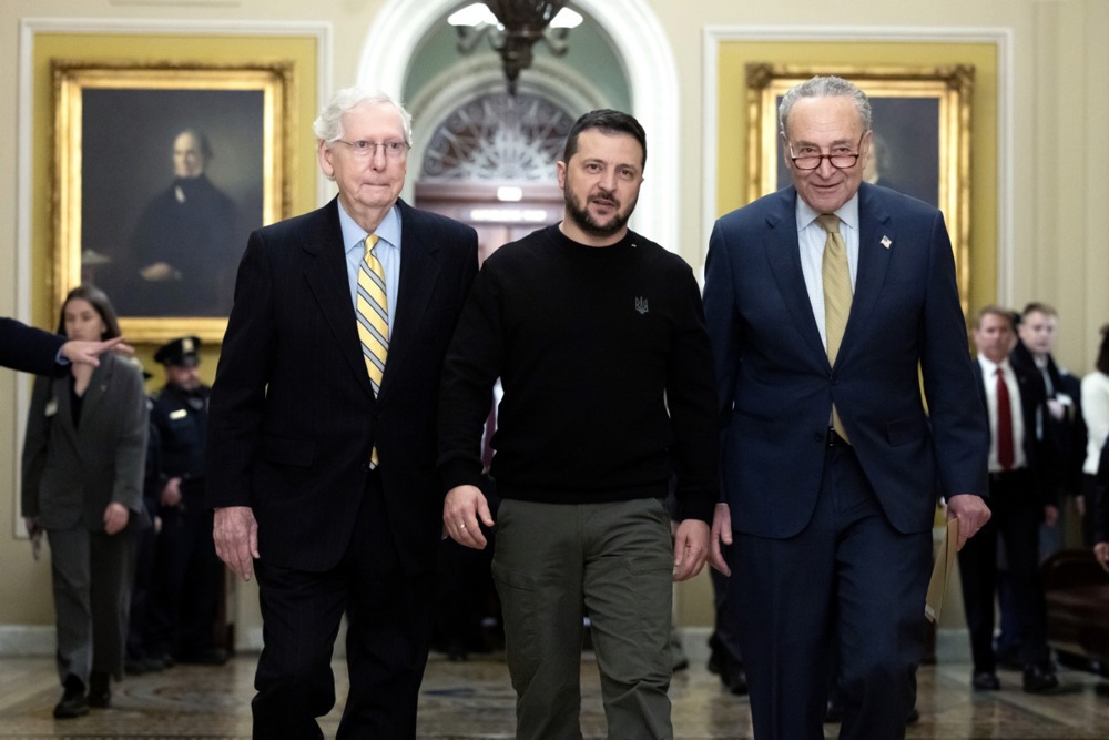 Ukrainian President Zelensky meets with members of the Congress at US Capitol