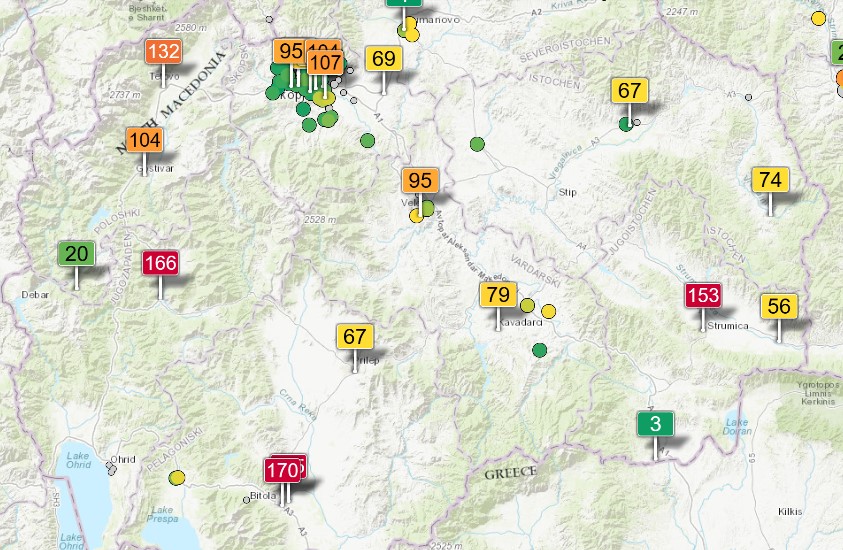 Bitola Strumica Kicevo zagadeno