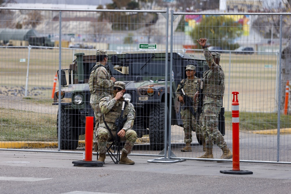 Texas National Guardsmen Guard Shelby Park