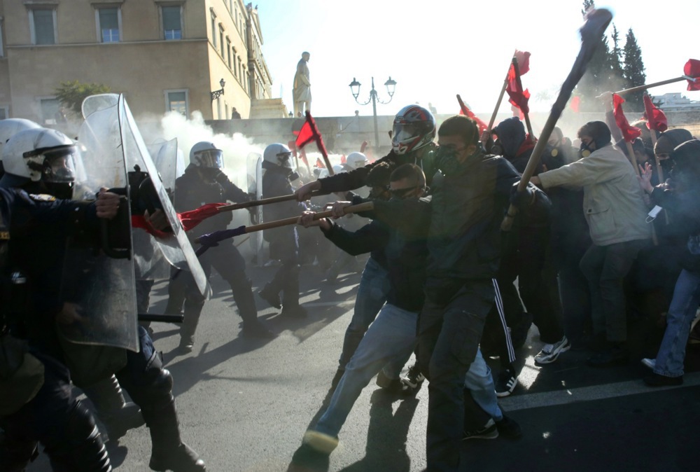 Greek students protest in Athens againts non-state universities in Greece