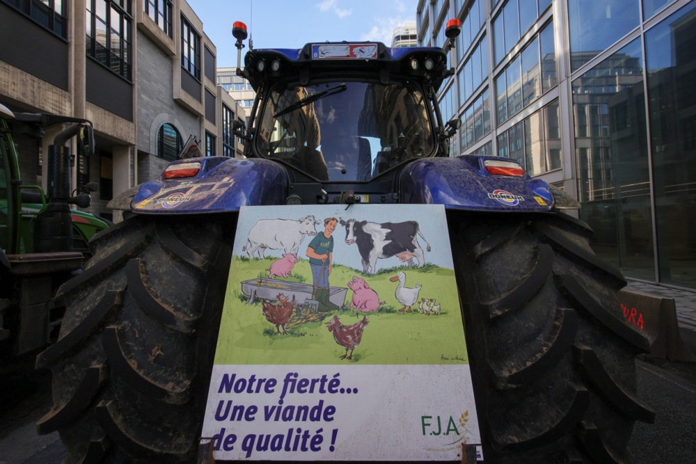 Farmers protest on the sidelines of the EU summit in Brussels
