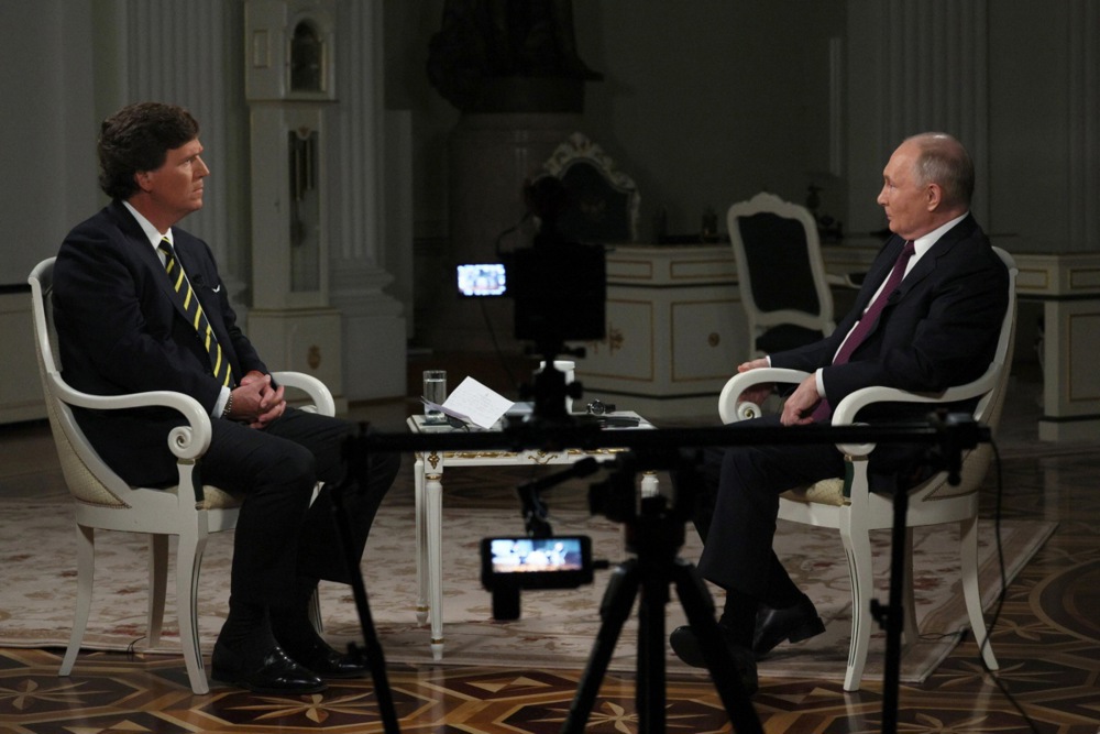 Russian President Putin interviewed by US journalist Carlson in Moscow