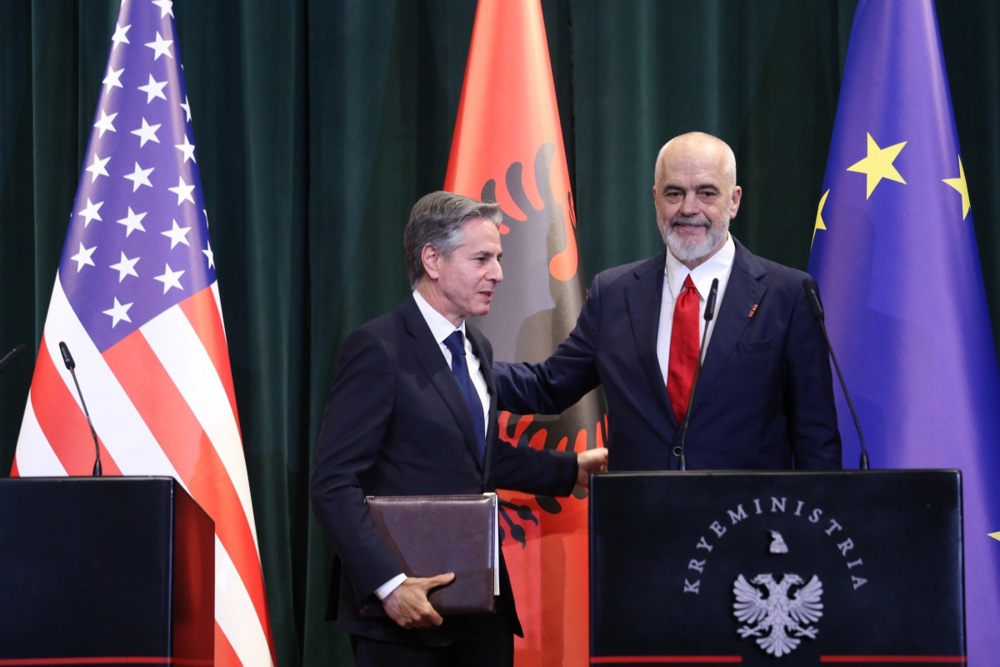 US Secretary of State Antony Blinken visits Tirana