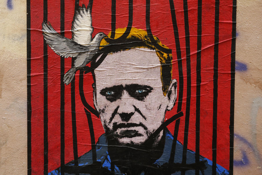 Street art: Alexei Navalny poster in Rome