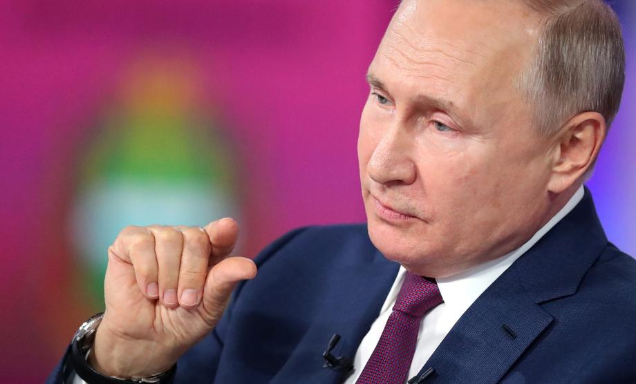 Russian President Vladimir Putin attends Q&A session