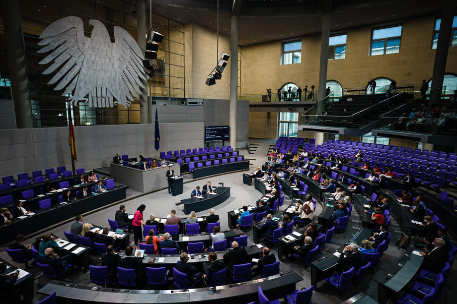 German Parliament Bundestag session in Berlin