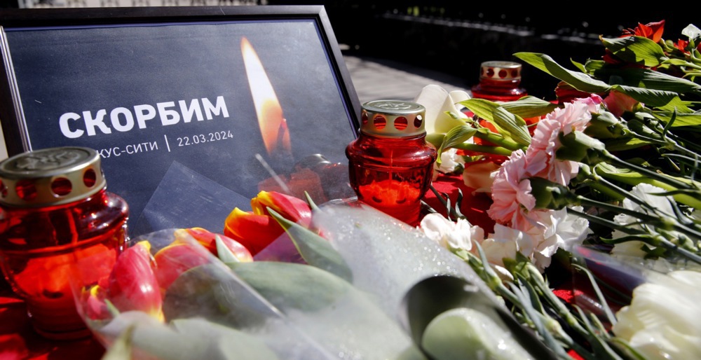 Kyrgyz people pay their respects for the victims of the Crocus City Hall terrorist attack