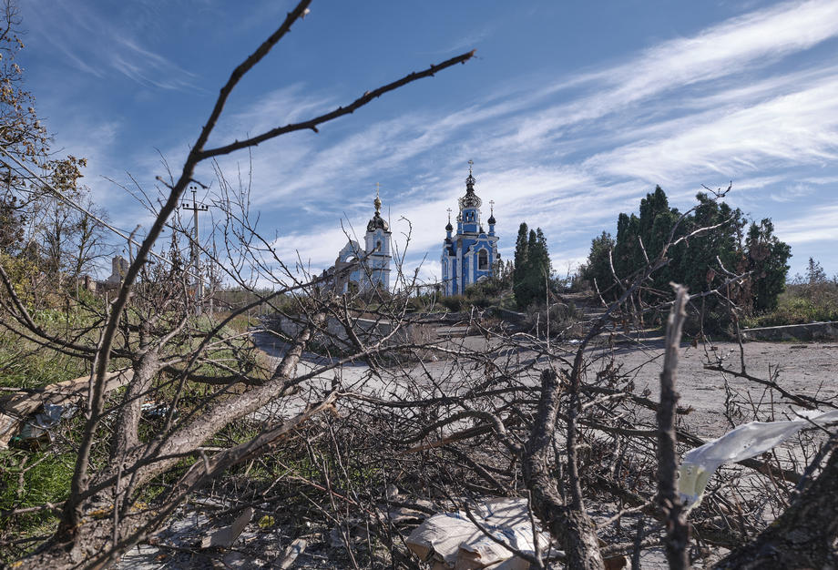 Destruction in Bohorodychne village