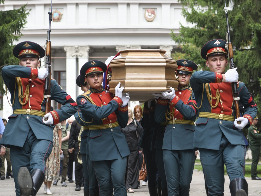 Funeral in Yekaterinburg for Rostislav Zhuravlev, a Russian photojournalist killed in Ukraine