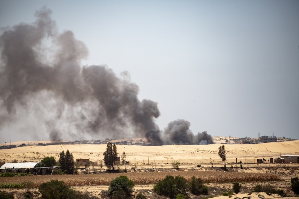 Smoke rises after an Israeli air strike on Rafah