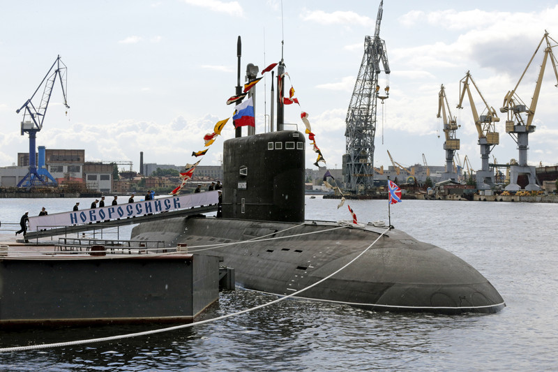 New Russian diesel-electric submarine Novorossiysk project 636.3 in St. Petersburg