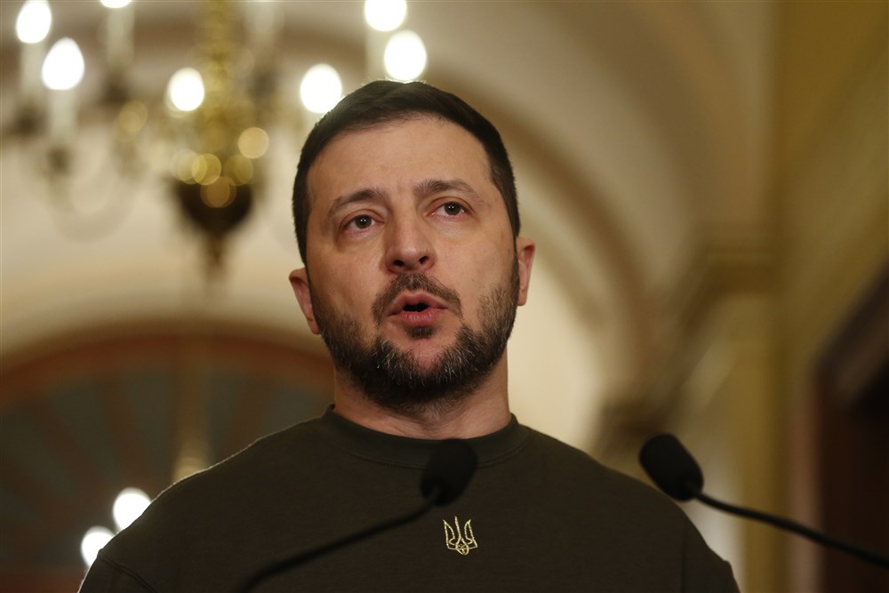 Ukrainian President Volodymyr Zelensky delivers an address to a joint meeting of the US Congress