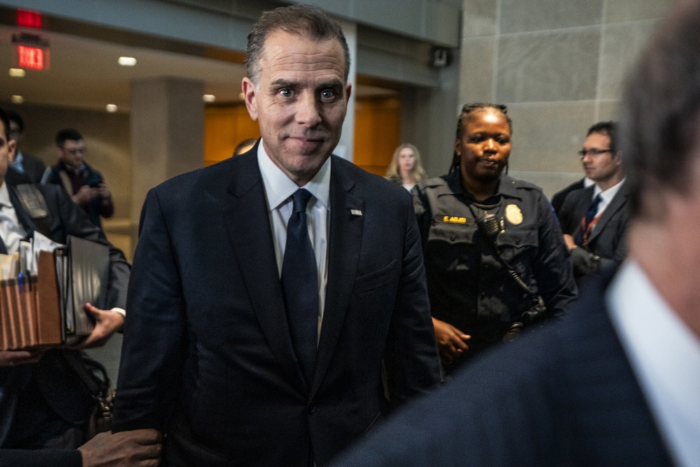 Hunter Biden sits for an interview as part of the US House impeachment inquiry