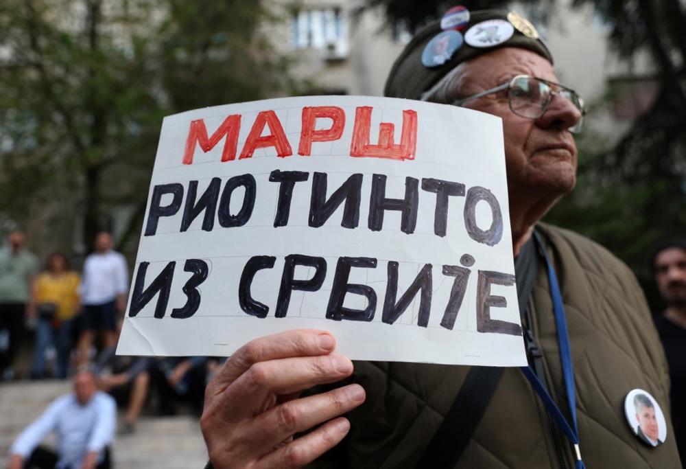 Protest against mining of lithium in Serbia