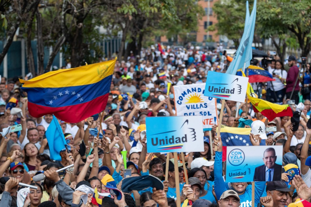 Venezuelan oppostion presidential candidate campaign event