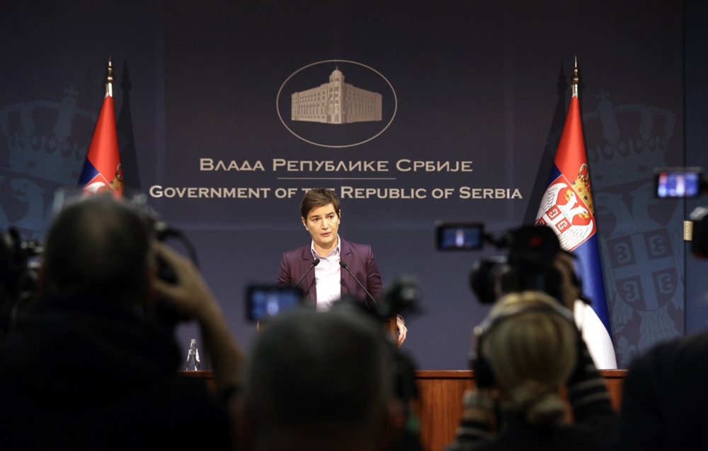 Serbian Prime Minister Brnabic holds press conference on OSCE-ODIHR report on elections