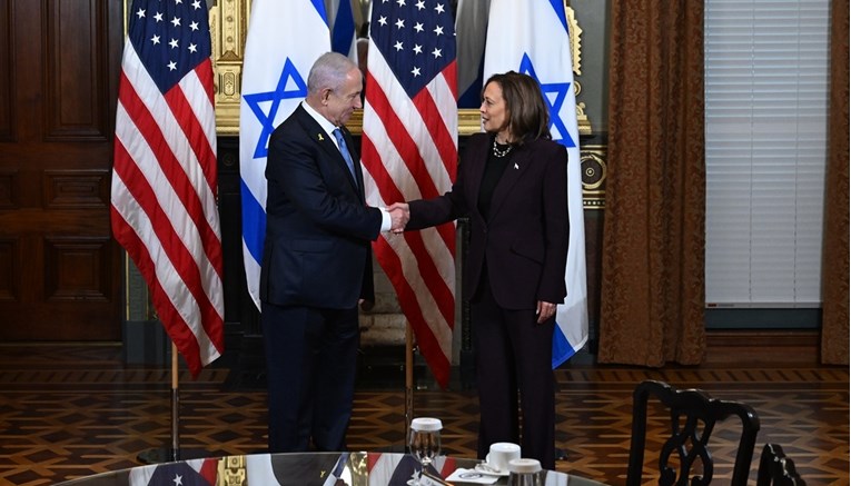 Israel Prime Minister Benjamin Netanyahu meets with US Vice President Kamala Harris at the White House