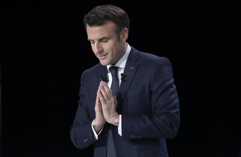 French President Macron presidential campaign press conference