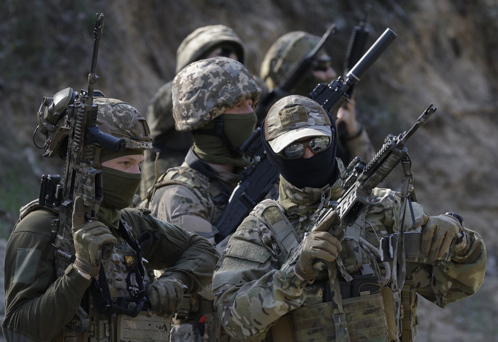 Training of 'Siberian Battalion' military unit in Ukraine