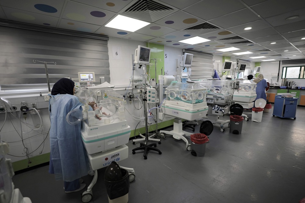 Children receive treatment at Nasser Hospital in Gaza