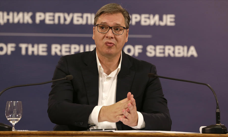 Serbian President Aleksandar Vucic addresses the nation after riots in Belgrade