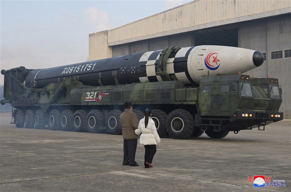 Test firing of a new type of intercontinental ballistic missile (ICBM) Hwasongpho-17