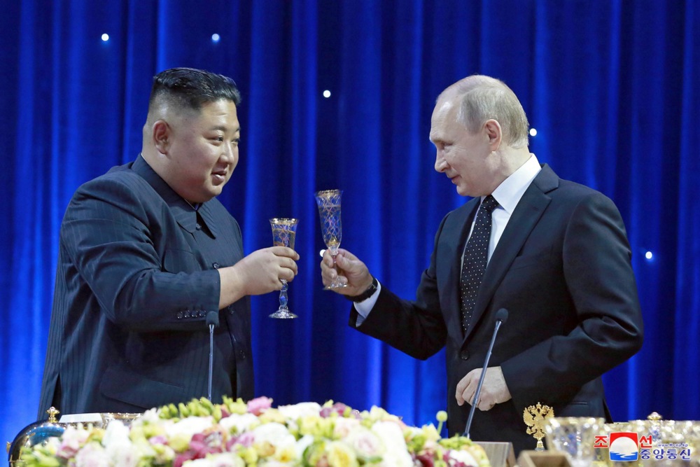 Russian President Vladimir Putin meets North Korean leader Kim Jong-un