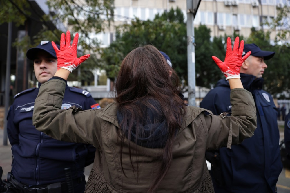 Protest to support the vicitims of the collapse of the canopy at Novi Sad train station