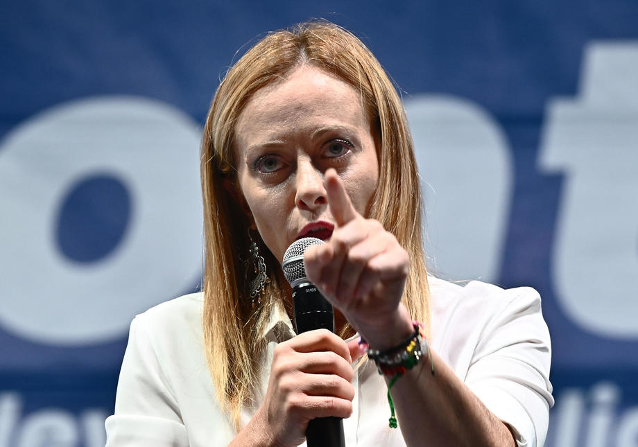 Fratelli d'Italia leader Giorgia Meloni campaigns in Genoa