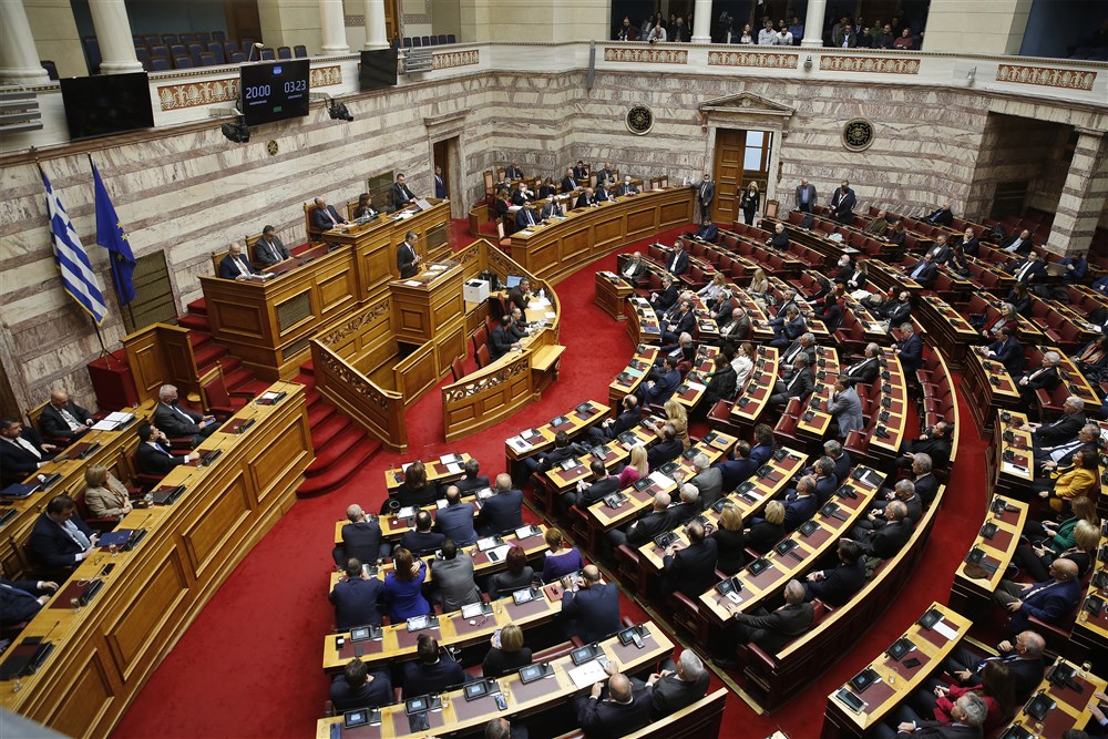 Debate on motion of censure tabled by main opposition in parliament, in Athens