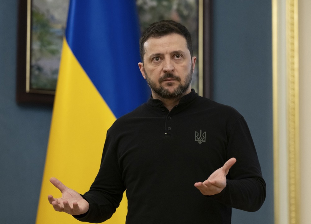 Ukrainian President Volodymyr Zelensky press conference in Kyiv
