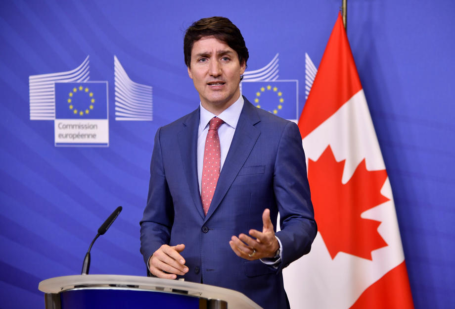 Canadian Prime Minister Justin Trudeau meets European Commission President
