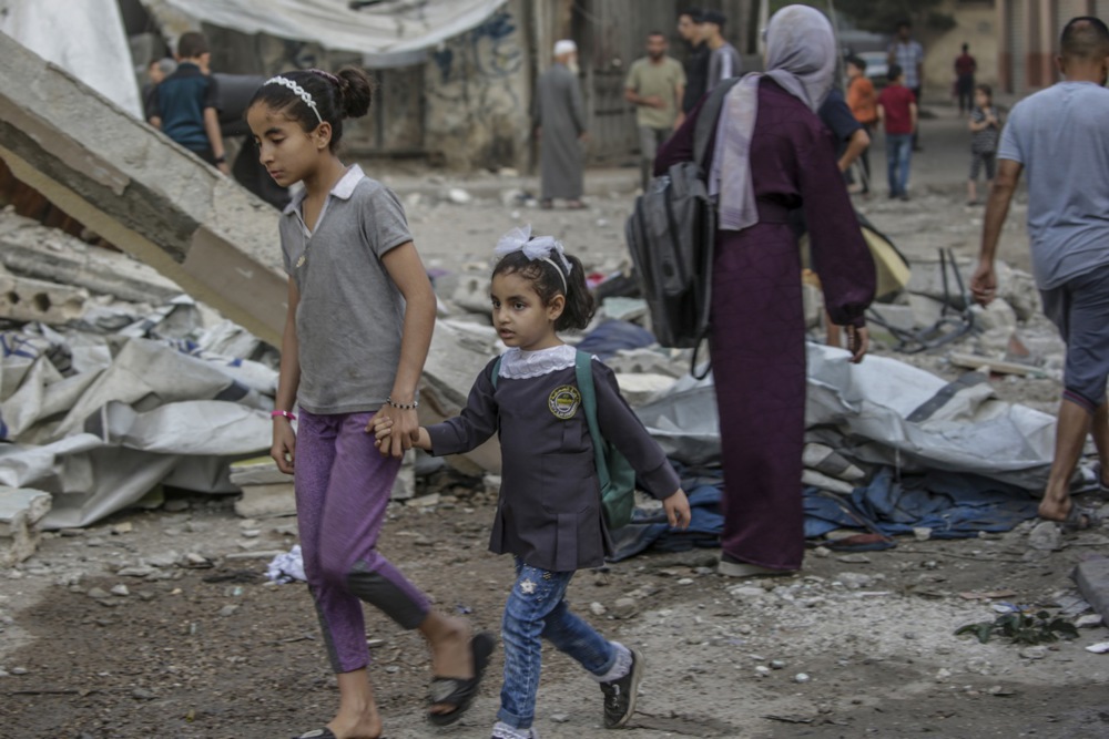 Aftermath of Israeli airstrike on school in Gaza city