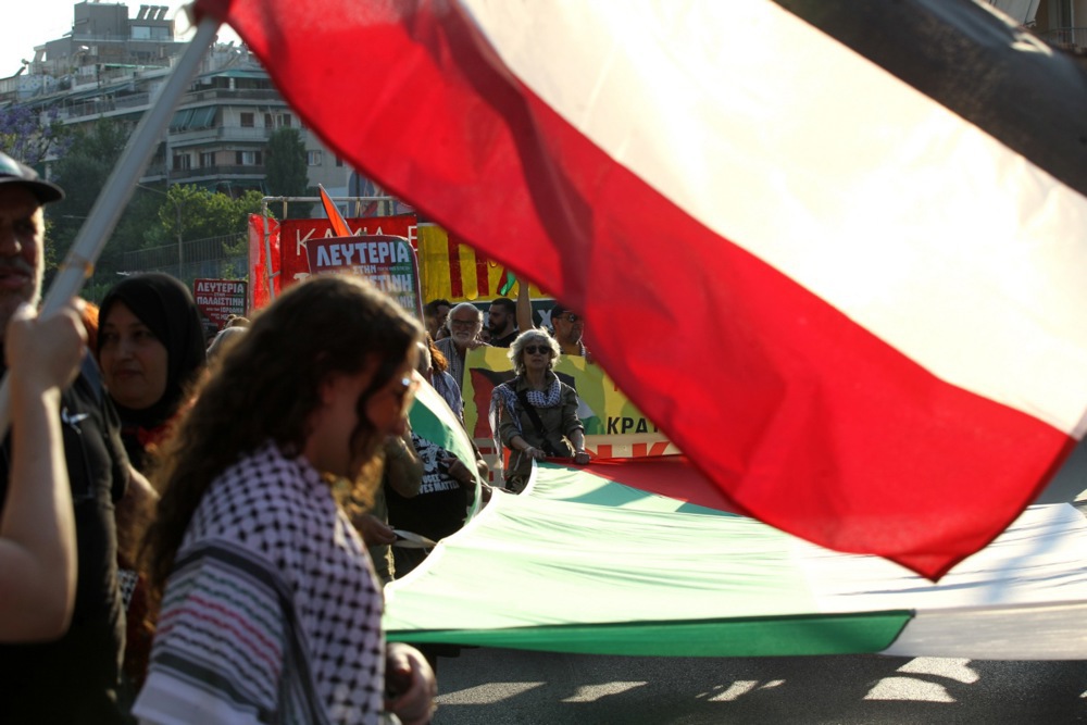Pro-Palestinian protest held in Athens as Israel intercepts Gaza-bound flotilla