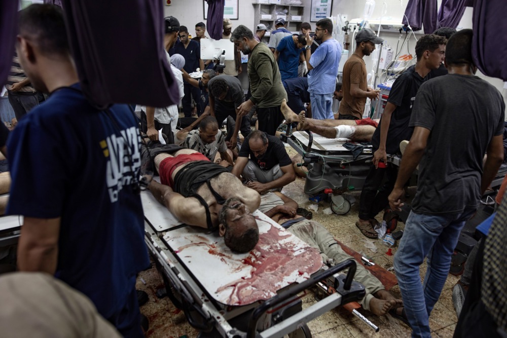 Hundresds of patients received at Nasser Hospital in Khan Younis