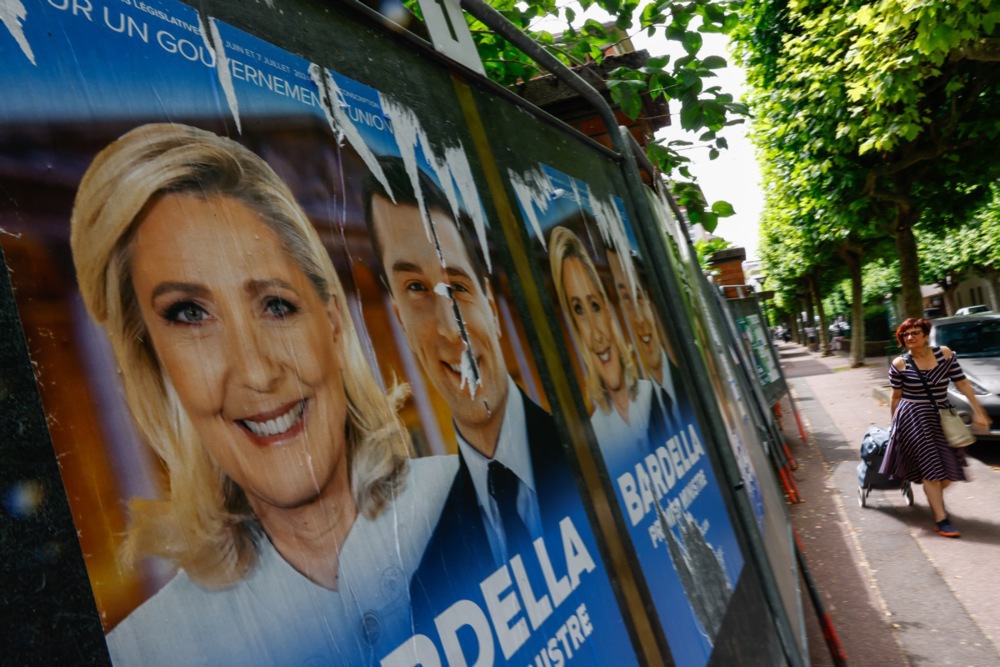 Election campaign posters ahead of general elections in France