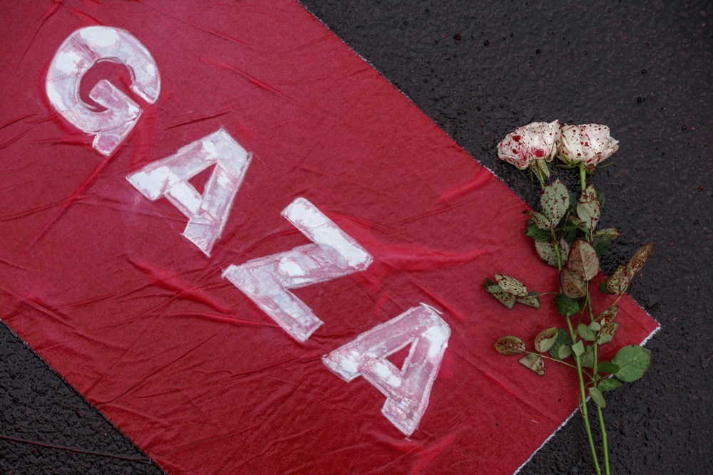 Protest in support of the Palestinian people in Jakarta