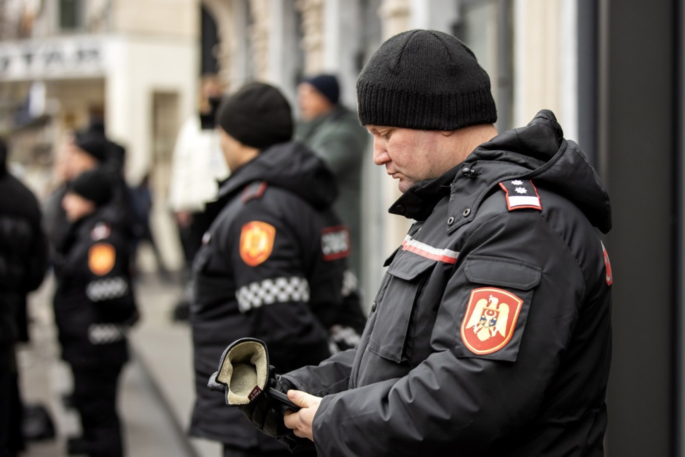 Socialist party supporters protest against gas price rise in Chisinau