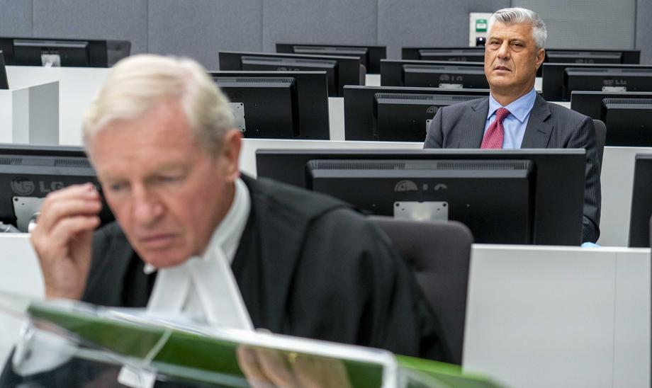 Kosovar former president Hashim Thaci at a special Court in the Hague
