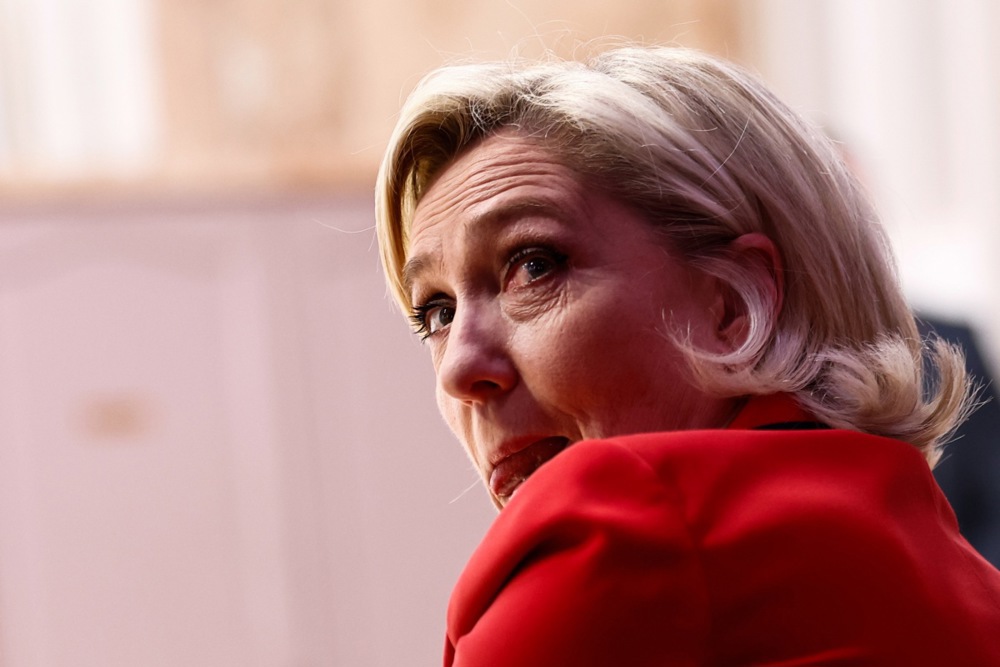 French Rassemblement National leader Jordan Bardella presser ahead of elections