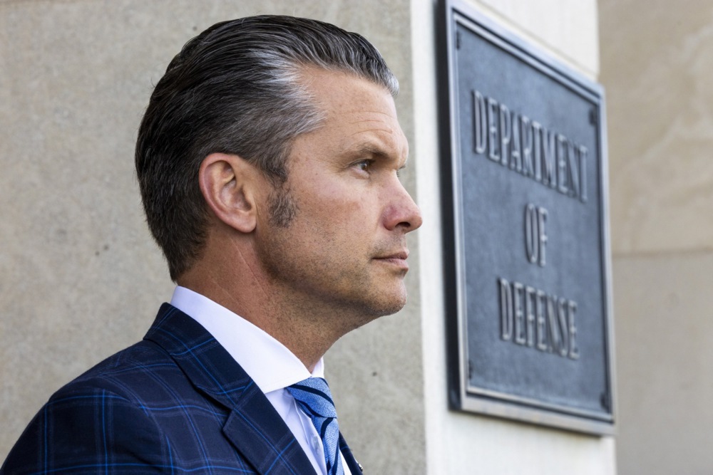 Secretary of Defense Pete Hegseth meets with Singapore's Minister for Defense Chan Chun Sing