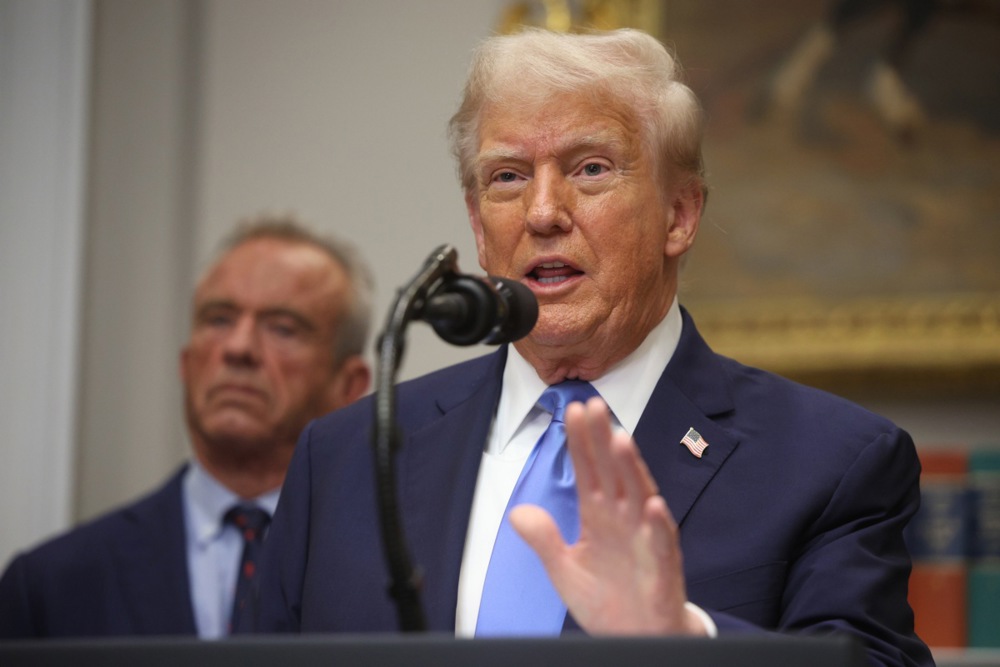 US President Trump announcement in the Roosevelt Room