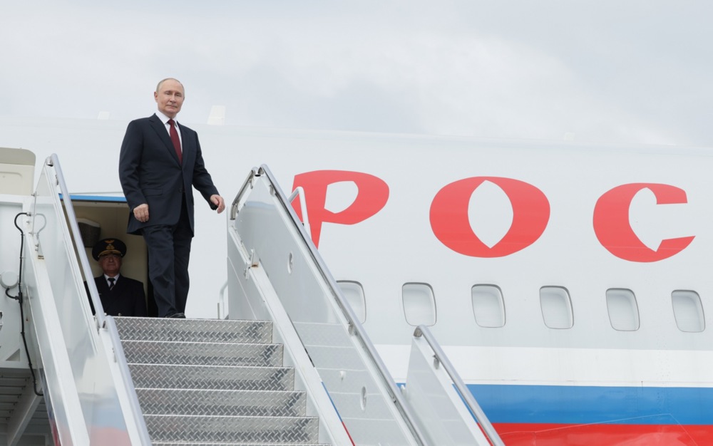 Russian President Putin leaves after meeting with US President Trump in Alaska