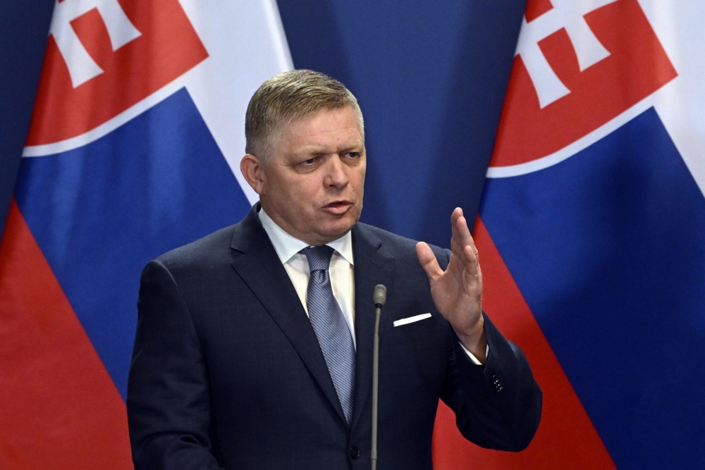 Slovakia's Prime Minister Robert Fico visits Budapest