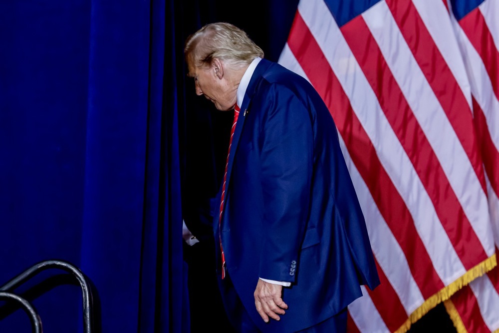 Former US President Donald Trump campaigns in Rome, Georgia
