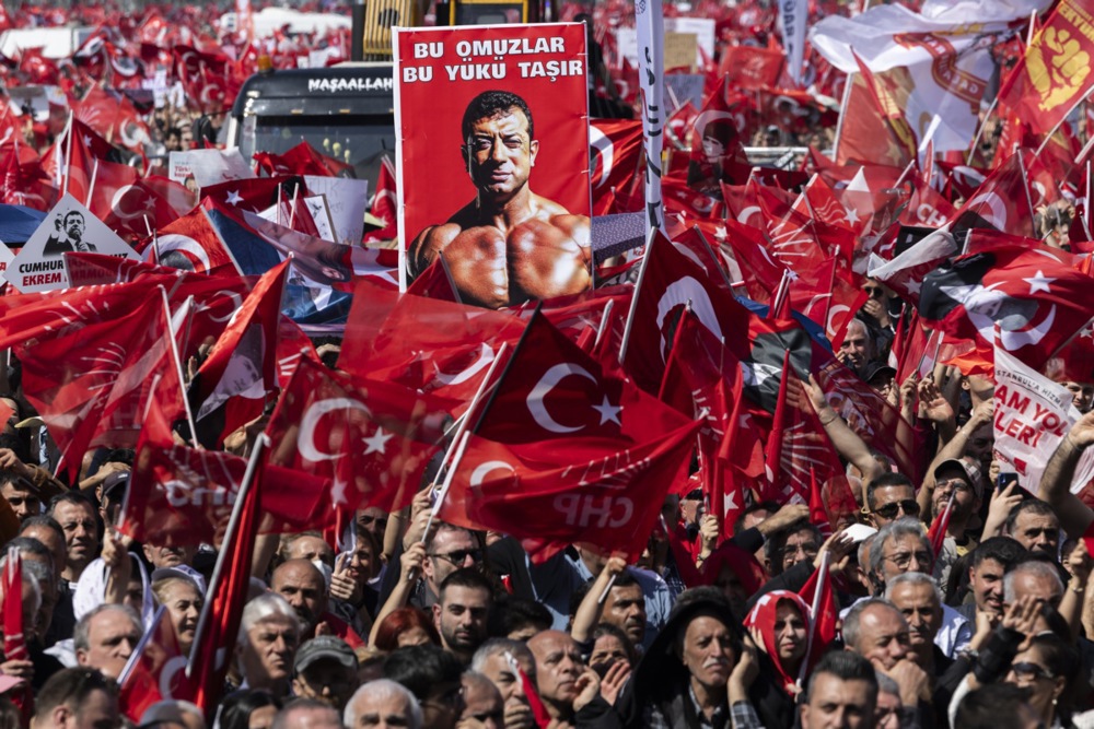 Main opposition party CHP protests against the detention of Istanbul mayor