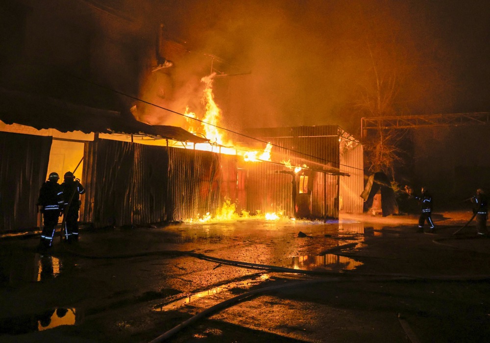 Aftermath of night drone strikes in Ukraine