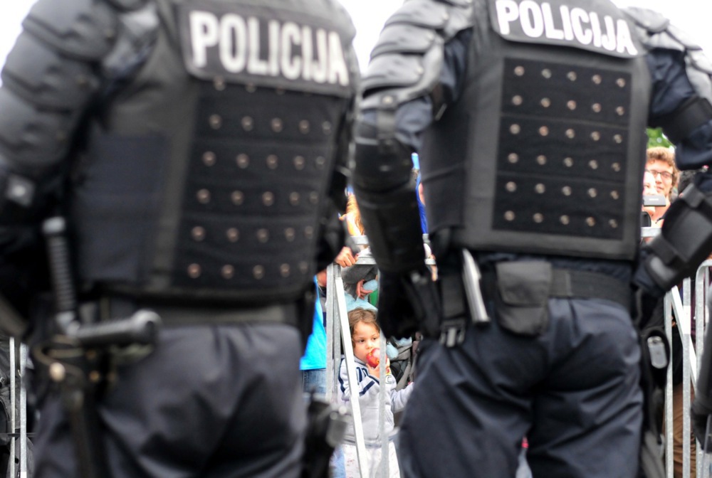 Migrants at the border to Slovenia