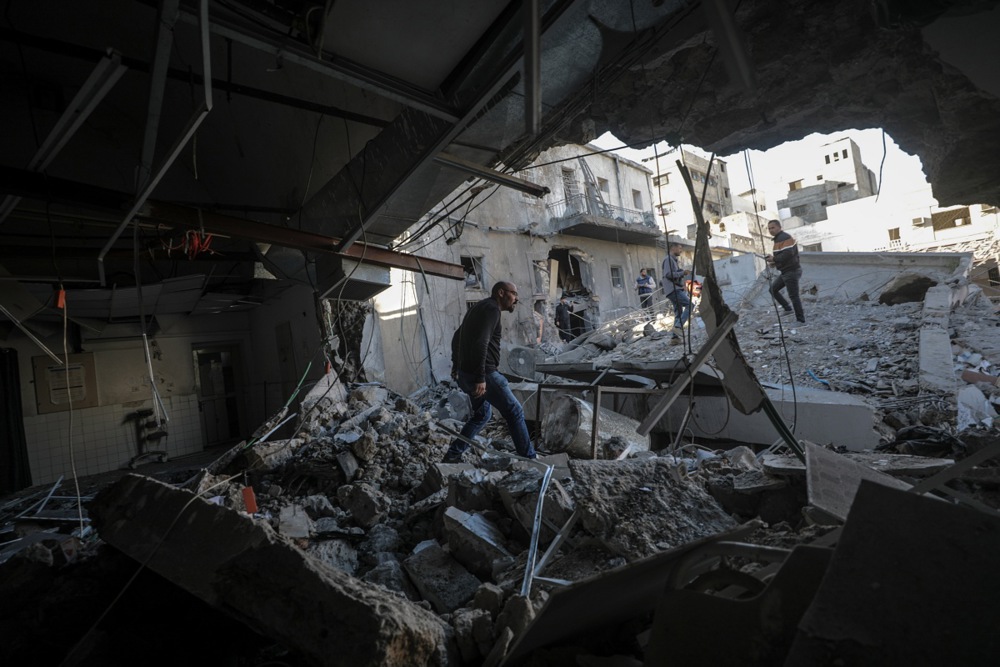 Al Ahli Baptist hospital following Israeli air strike in Gaza City